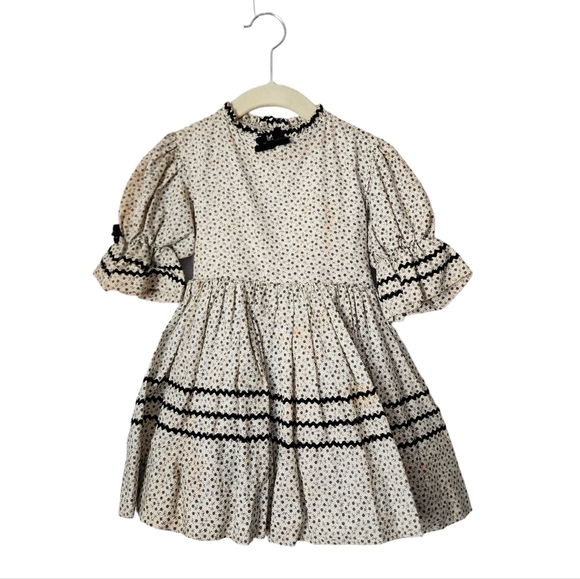 MARTHA'S MINIATURES x VINTAGE 80's ruffle micro ditsy floral print bow dress‎ 3 - Picture 1 of 16